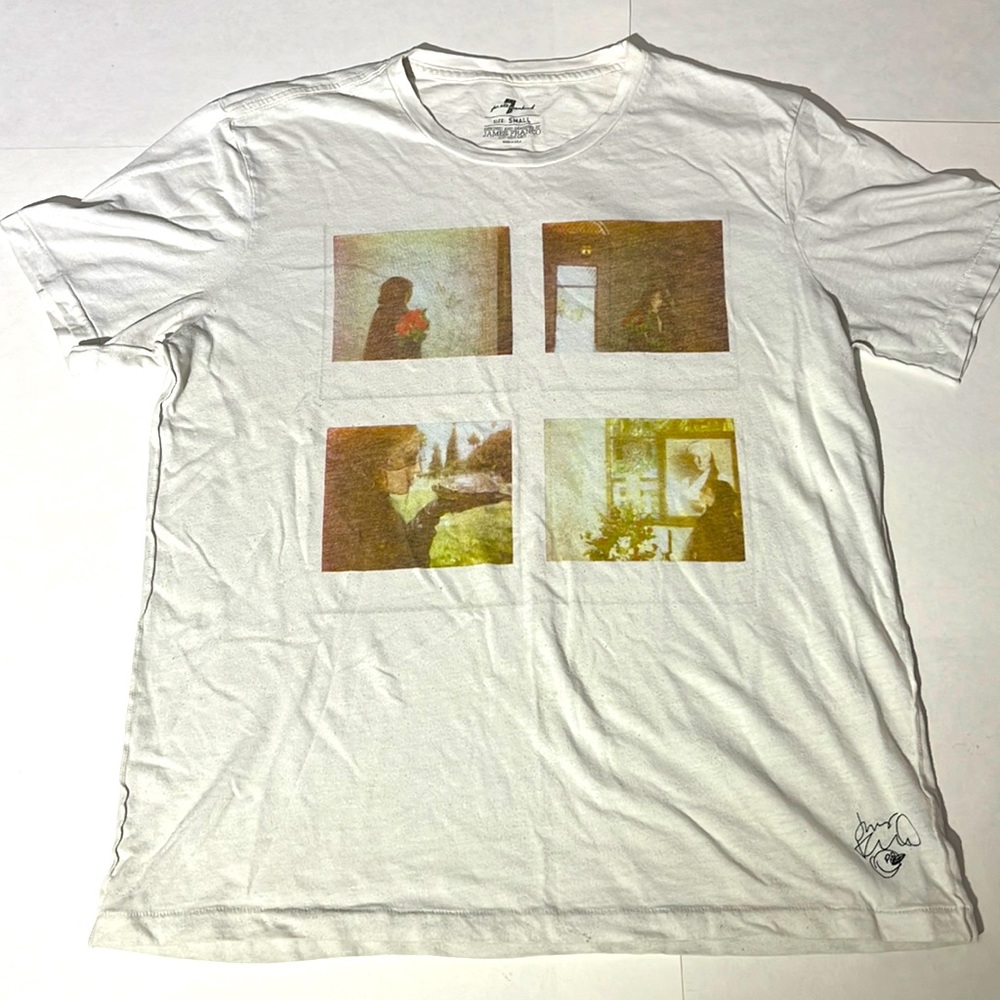 7 For All Mankind James Franco polaroid t-shirt mens small rare authentic